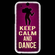 Coque HTC One M8s Keep Calm and Dance Rose