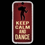 Coque HTC One M8s Keep Calm and Dance Rouge