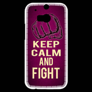 Coque HTC One M8s Keep Calm and Fight Rose