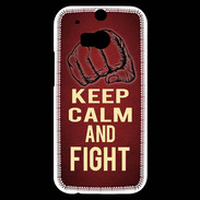 Coque HTC One M8s Keep Calm and Fight Rouge