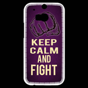 Coque HTC One M8s Keep Calm and Fight Violet