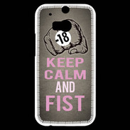 Coque HTC One M8s Keep Calm and Fist Gris