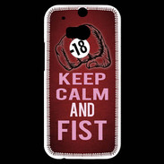 Coque HTC One M8s Keep Calm and Fist Rouge