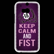Coque HTC One M8s Keep Calm and Fist Violet