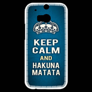 Coque HTC One M8s Keep Calm and Hakuna Matata Bleu