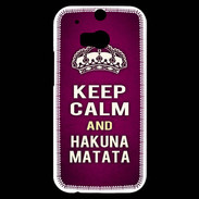 Coque HTC One M8s Keep Calm and Hakuna Matata rose
