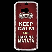 Coque HTC One M8s Keep Calm and Hakuna Matata Rouge