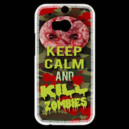 Coque HTC One M8s Keep Calm and Kill Zombies camouflage
