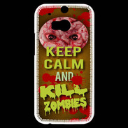 Coque HTC One M8s Keep Calm and Kill Zombies Orange