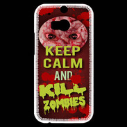 Coque HTC One M8s Keep Calm and Kill Zombies Rouge