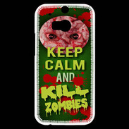 Coque HTC One M8s Keep Calm and Kill Zombies Vert