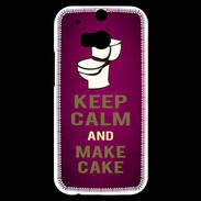 Coque HTC One M8s Keep Calm and Make cake Rose