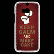 Coque HTC One M8s Keep Calm and Make cake Rouge