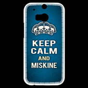 Coque HTC One M8s Keep Calm and Miskine Bleu