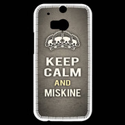 Coque HTC One M8s Keep Calm and Miskine Gris