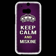Coque HTC One M8s Keep Calm and Miskine Violet