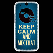 Coque HTC One M8s Keep Calm and Mix that Bleu