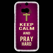 Coque HTC One M8s Keep Calm and Pray Christian Rose