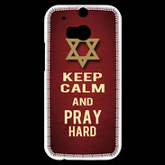 Coque HTC One M8s Keep Calm and Pray jewish Rouge