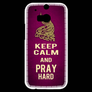 Coque HTC One M8s Keep Calm and Pray Muslim Rose