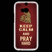 Coque HTC One M8s Keep Calm and Pray Muslim Rouge