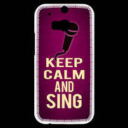 Coque HTC One M8s Keep Calm and Sing Rose