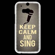 Coque HTC One M8s Keep Calm and Sing Gris