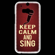 Coque HTC One M8s Keep Calm and Sing Rouge