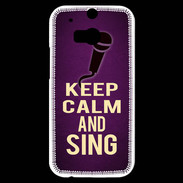 Coque HTC One M8s Keep Calm and Sing Violet