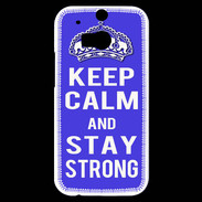 Coque HTC One M8s Keep Calm and Stay strong Bleu