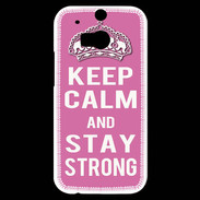 Coque HTC One M8s Keep Calm and Stay strong Rose