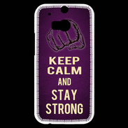 Coque HTC One M8s Keep Calm and Stay strong Violet
