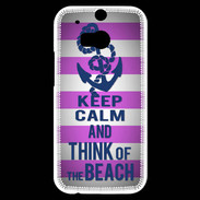 Coque HTC One M8s Keep Calm and Think Beach Rose
