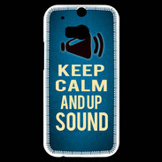 Coque HTC One M8s Keep Calm and Up Sound Bleu