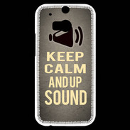 Coque HTC One M8s Keep Calm and Up Sound Gris