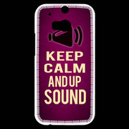 Coque HTC One M8s Keep Calm and Up Sound Rose