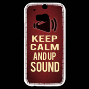 Coque HTC One M8s Keep Calm and Up Sound Rouge