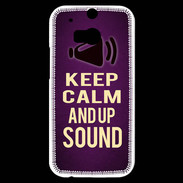 Coque HTC One M8s Keep Calm and Up Sound Violet