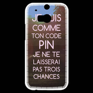 Coque HTC One M8s Code pin rose ZG