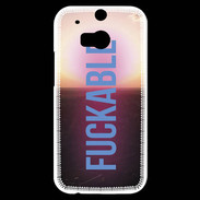 Coque HTC One M8s Fuckable bleu ZG