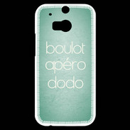 Coque HTC One M8s Boulot Apéro Dodo Vert ZG