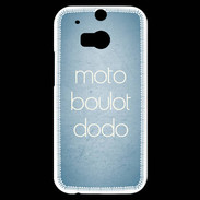 Coque HTC One M8s Moto Boulot Dodo Bleu ZG