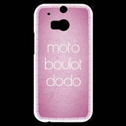 Coque HTC One M8s Moto Boulot Dodo rose ZG