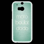 Coque HTC One M8s Moto Boulot Dodo Vert ZG