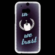 Coque HTC One M8s In anonymous We trust bleu ZG
