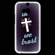 Coque HTC One M8s In Christ We trust Bleu ZG