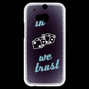 Coque HTC One M8s In Gamble We trust Bleu ZG