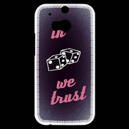 Coque HTC One M8s In Gamble We trust Rouge ZG