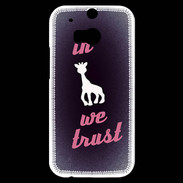 Coque HTC One M8s In Girafe We trust Rouge ZG