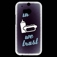 Coque HTC One M8s In Junk We trust Bleu ZG
